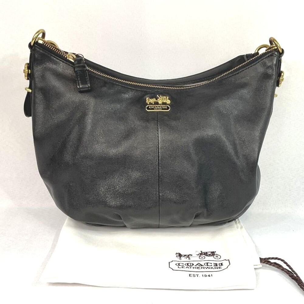 Coach Soft Leather Black Madison Hobo Bag